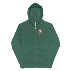 Unisex cow fleece zip up hoodie