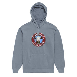Unisex garment-dyed cow hoodie